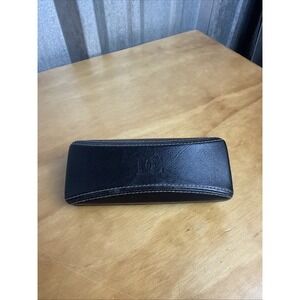 DiCaprio Black Faux Leather Clamshell Glasses Case 6x2.5